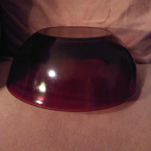 Vintage Royal Ruby Cherry Red Glass Big Serving Bowl Salad Dinner Anchor - Picture 3 of 9